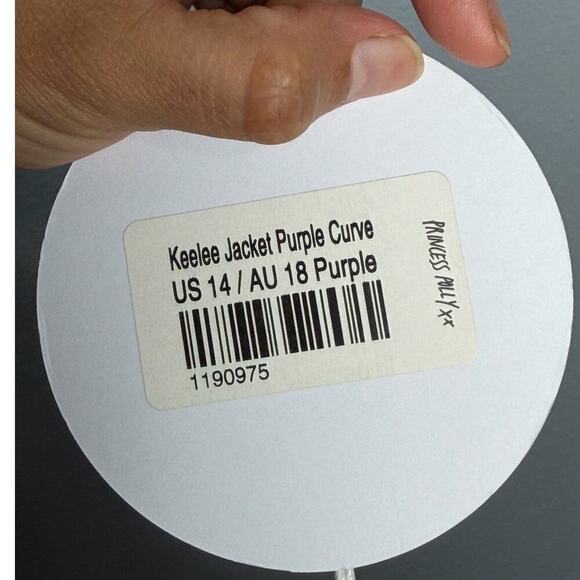 Princess Polly Women’s Keelee Jacket In Purple Curve / Size-14 - Picture 10 of 15